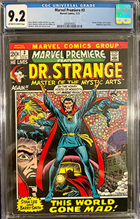 9.2 CGC Graded Marvel Premiere #3 Dr. Strange